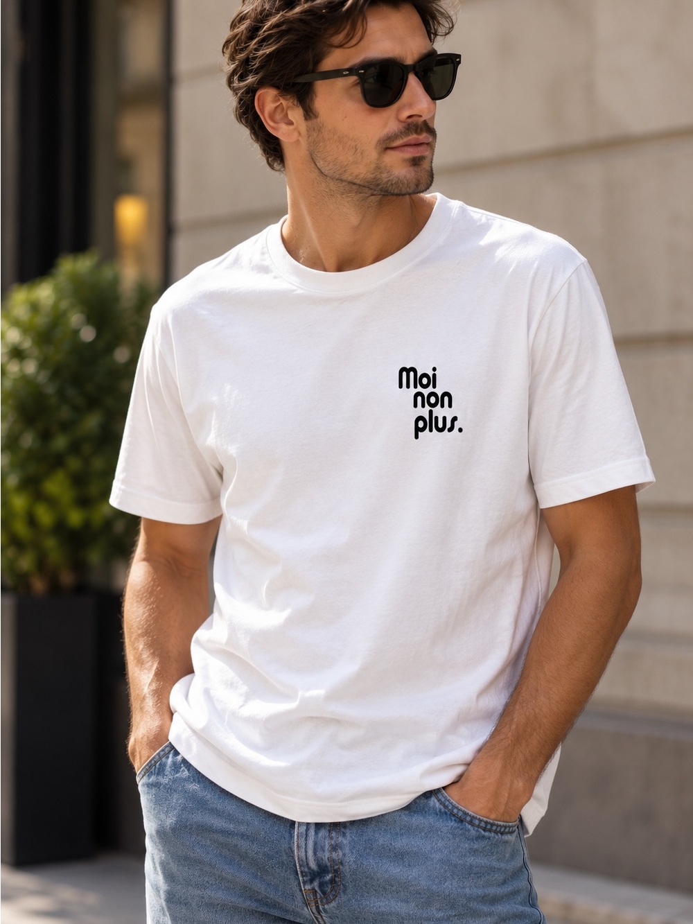Moi Non Plus White Graphic Crew Tee - Unbranded